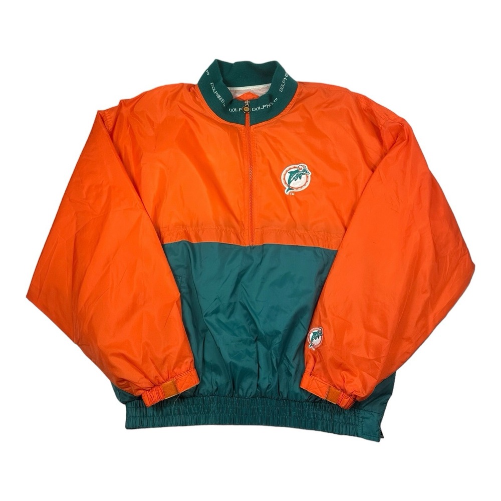 Vtg 1994 Miami Dolphins Jacket Triple Fat Goose Team NFL Sportswear Embroidered